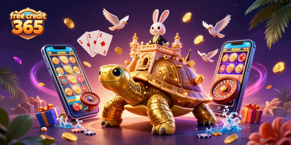 Experience the thrill with free credit 365 for top online casino games, featuring vibrant characters and action-packed elements.
