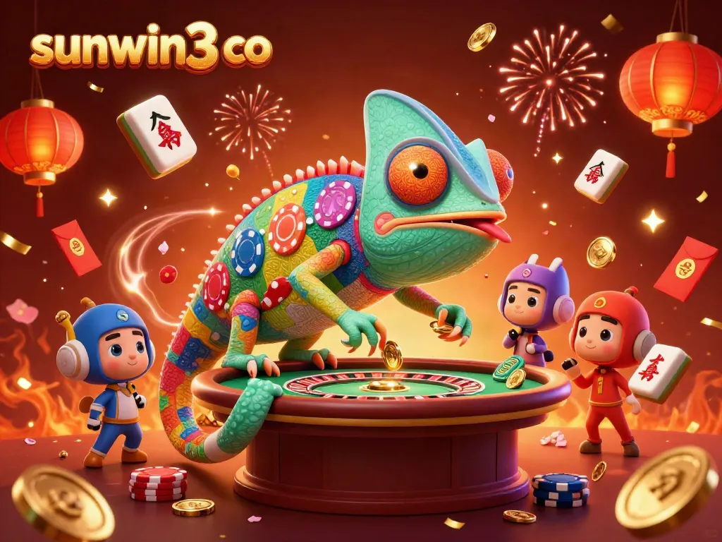 Experience the vibrant energy of sunwin3 co as the chameleon casino owner captivates with gold coin-catching action.
