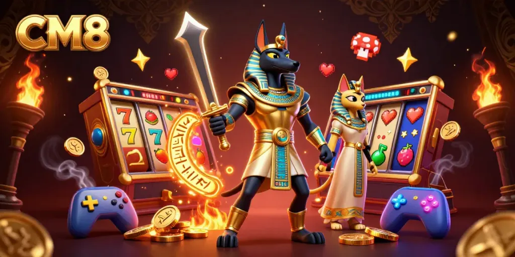 Spin the CM8 slot reels for jackpots with ancient warriors in a vibrant casino realm.